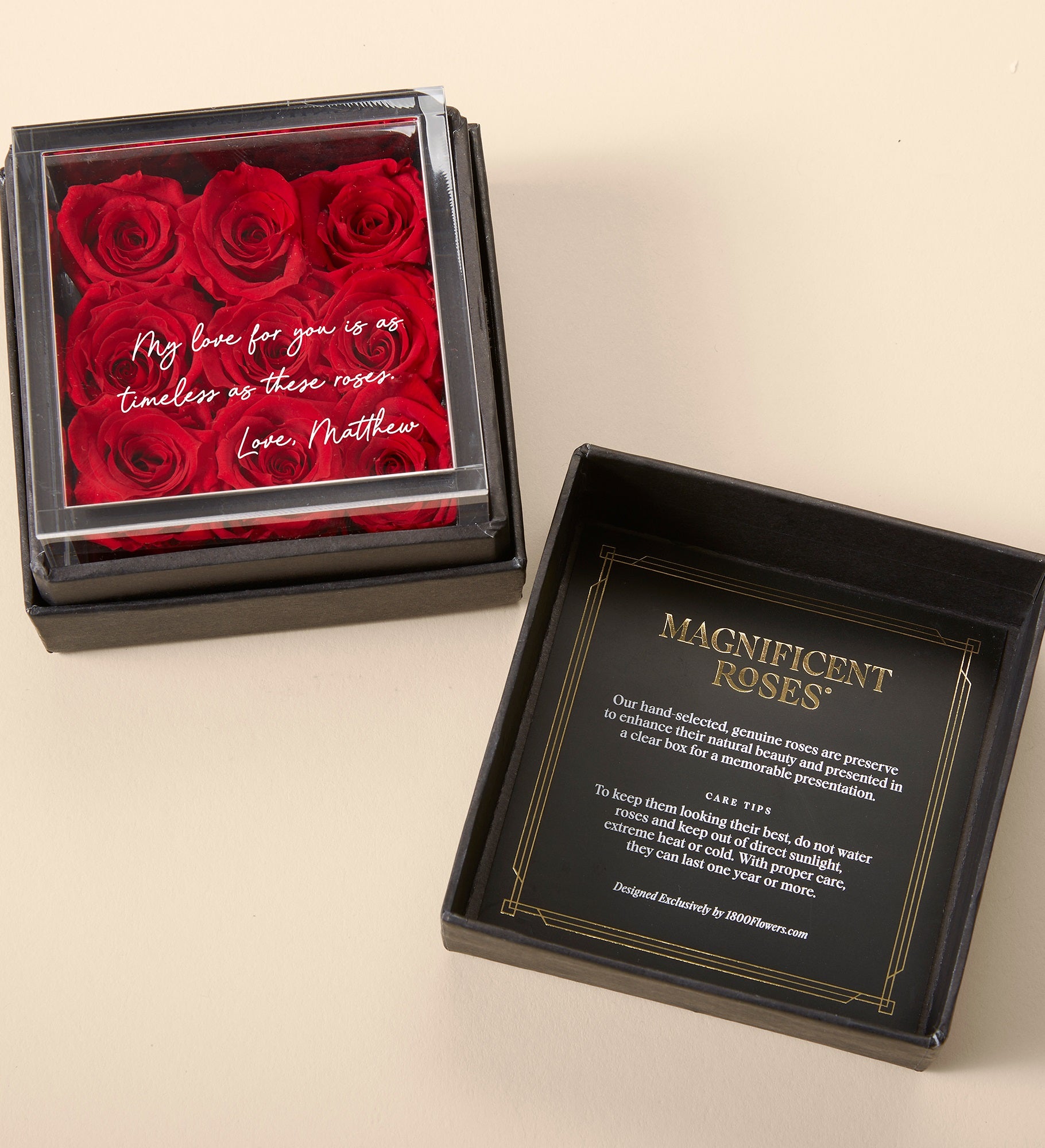 Magnificent Roses® Personalized Write Your Own Miniature Red Rose Keepsake Box