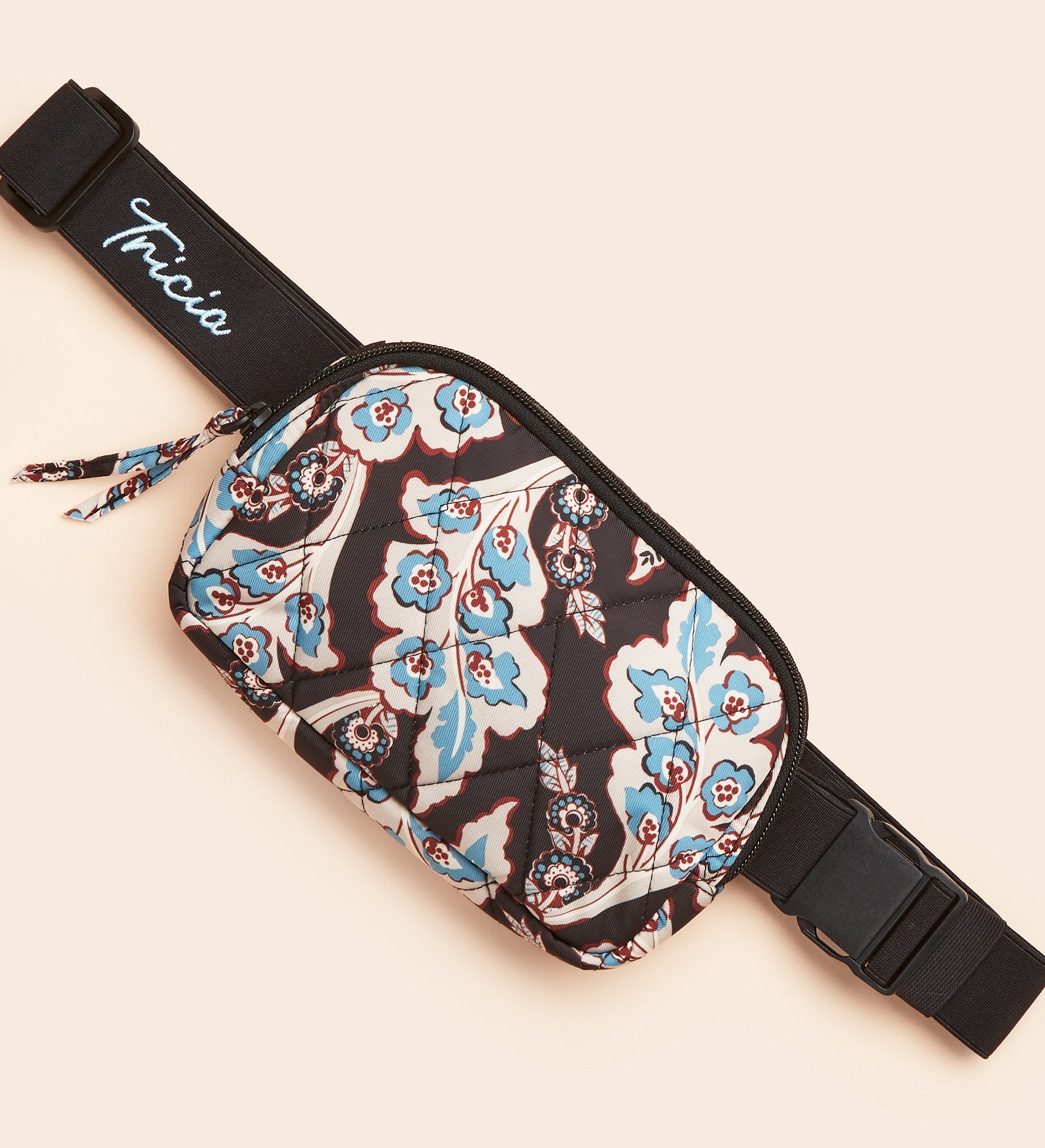 Vera Bradley Embroidered Woodward Belt Bag Calyx+Quill Black