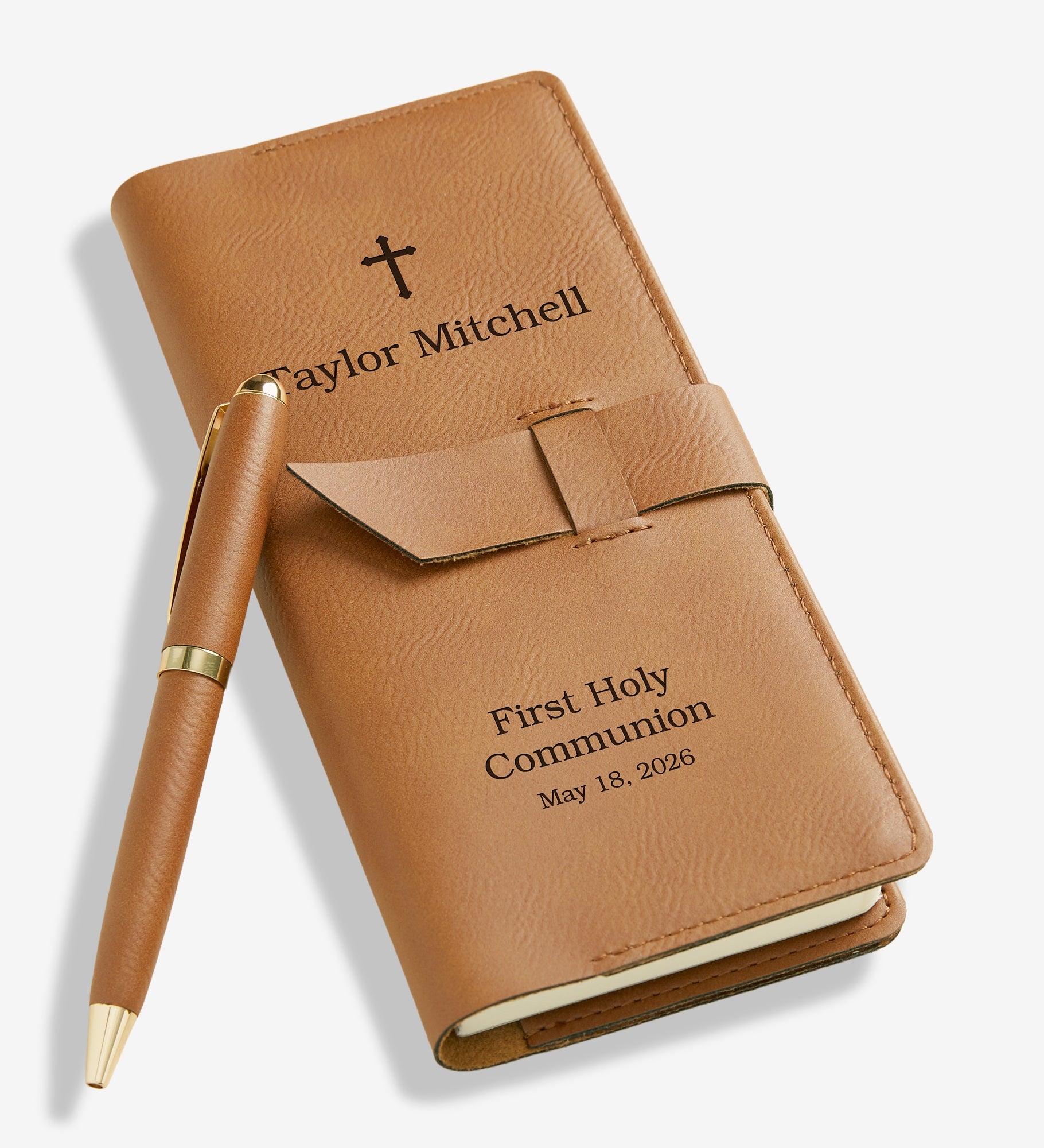 Communion Cross Personalized Leatherette Writing Journal