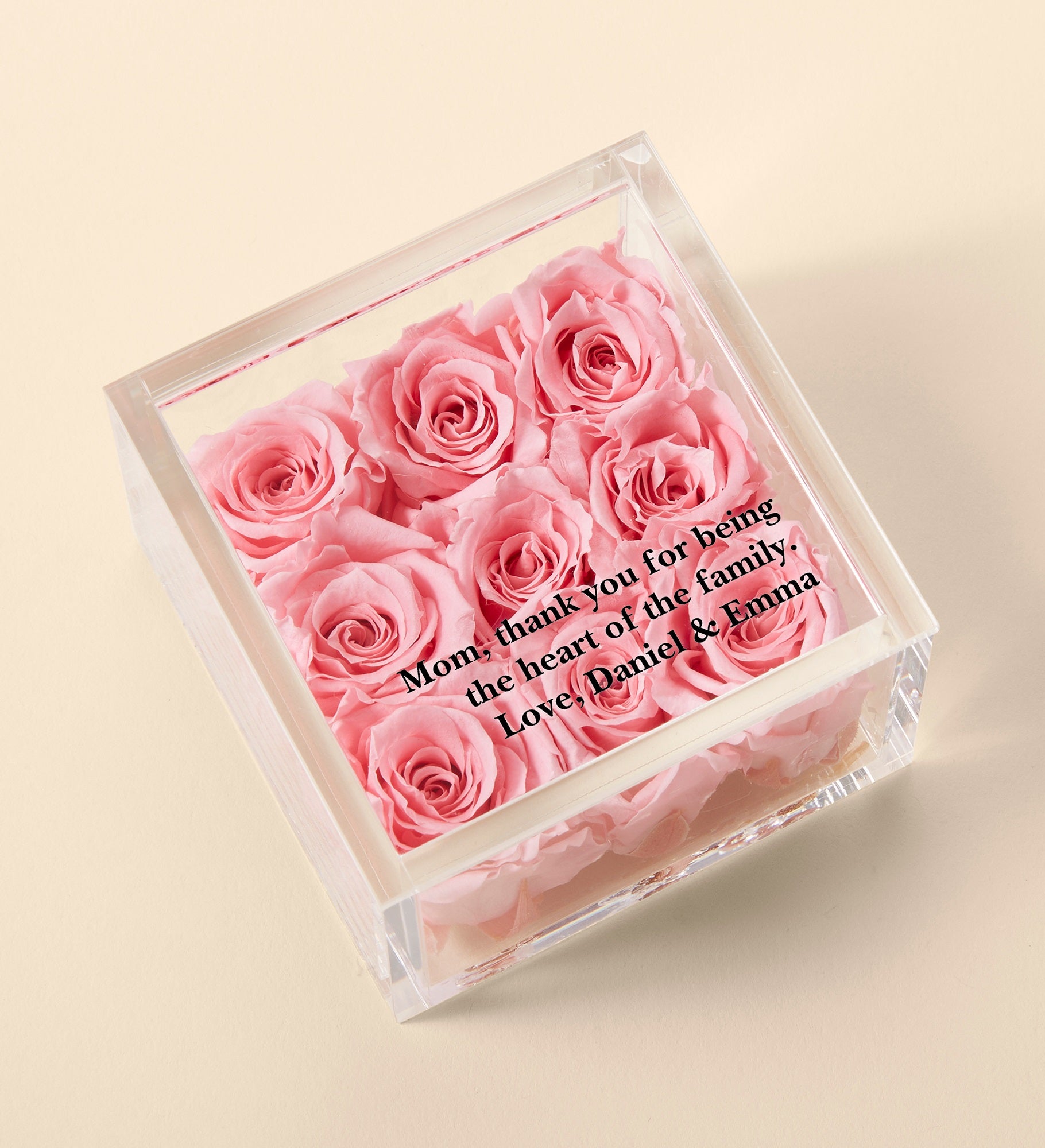 Magnificent Roses® Personalized For Mom Miniature Pink Rose Keepsake Box
