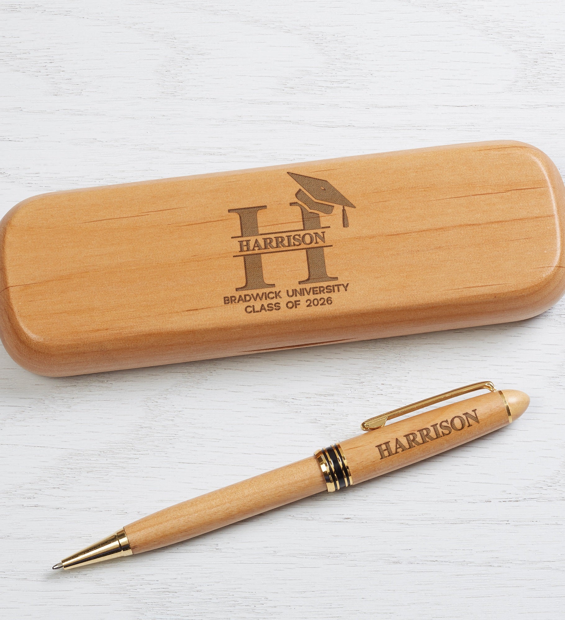 Grad Lavish Name Personalized Alderwood Pen Set