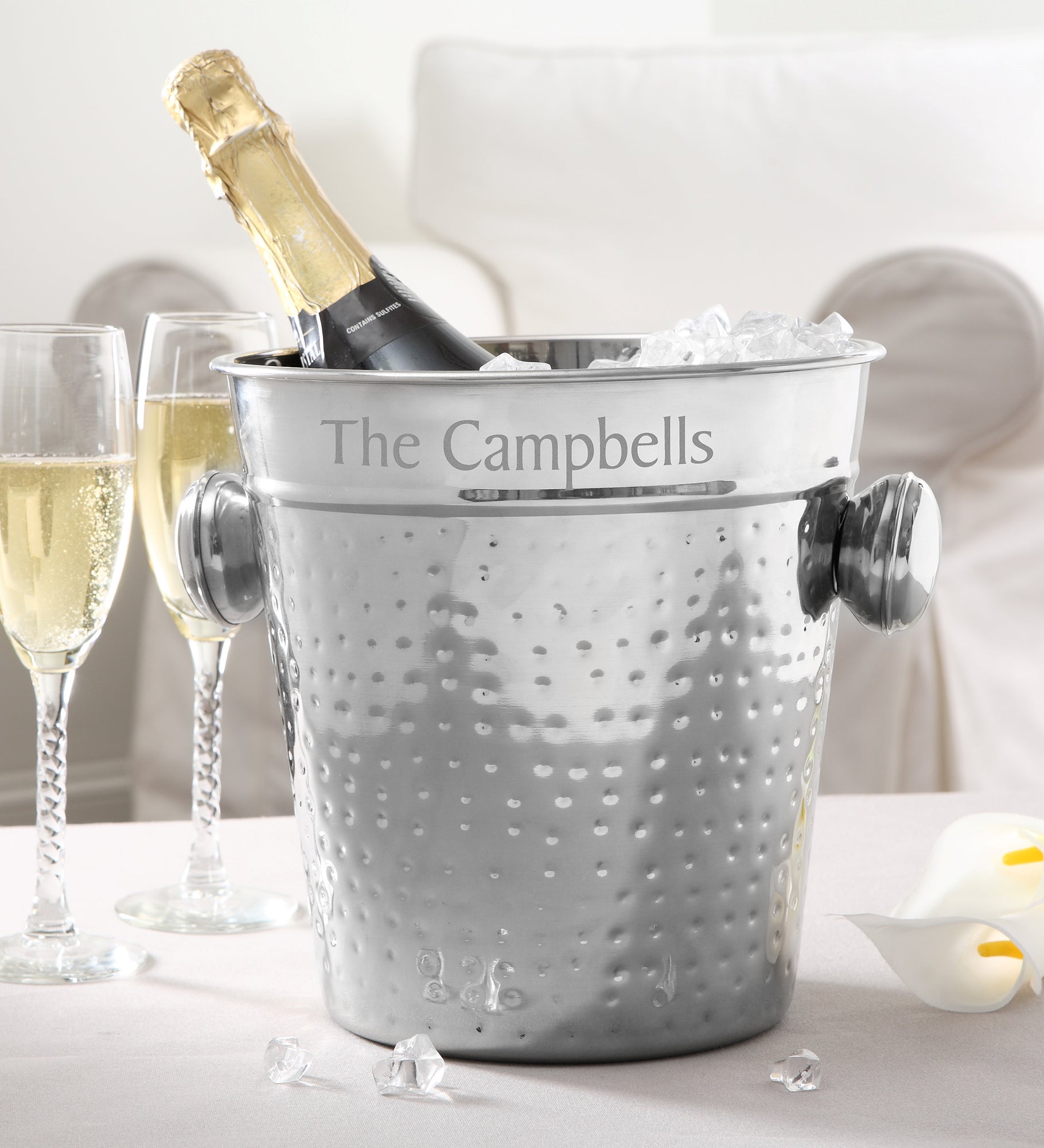Hampton Collection Engraved Chiller and Ice Bucket