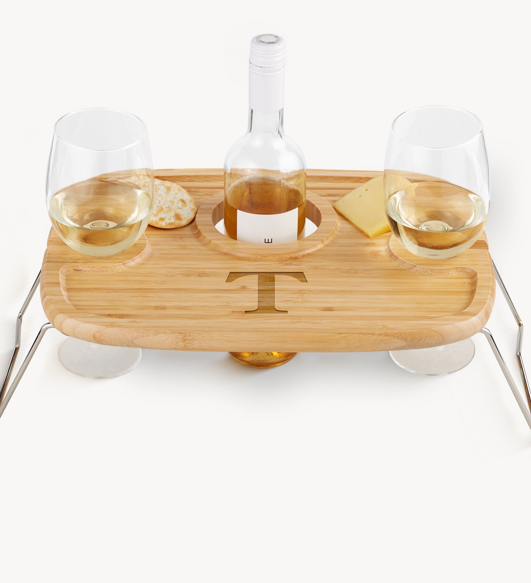 Initial Personalized Wine Picnic Tray