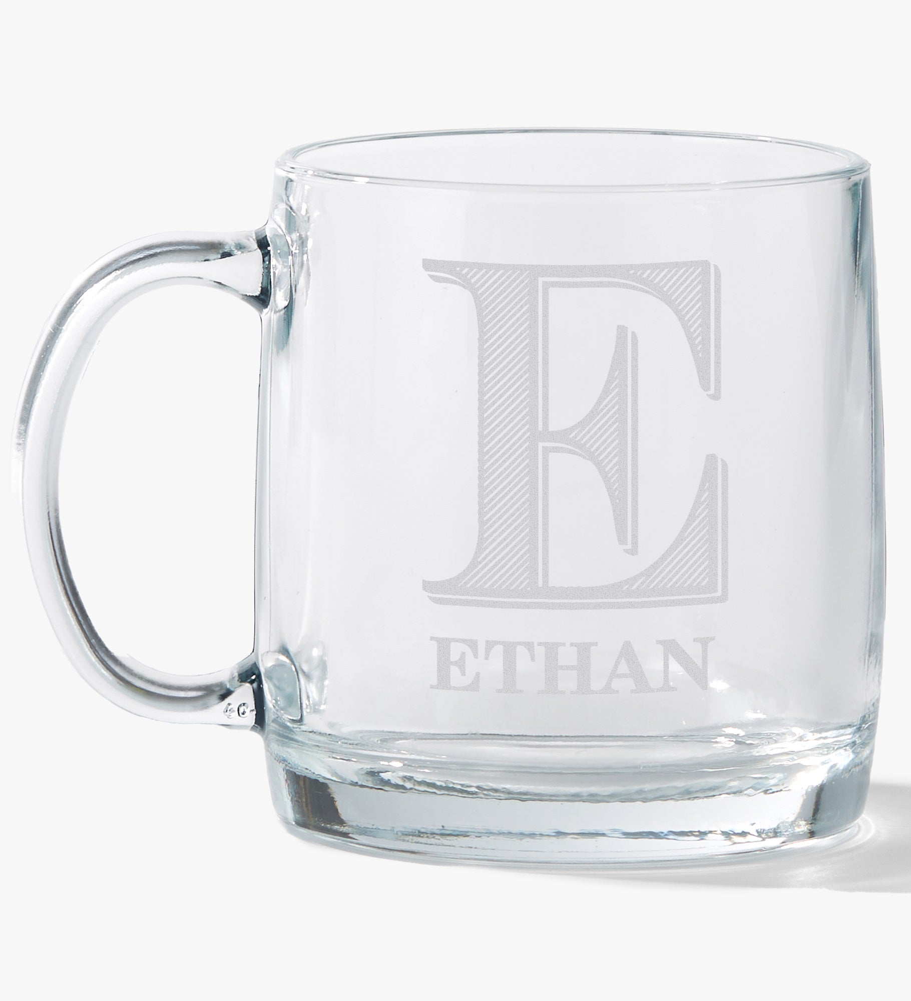 Initial Brew Engraved 12.5oz Glass Wide Mug