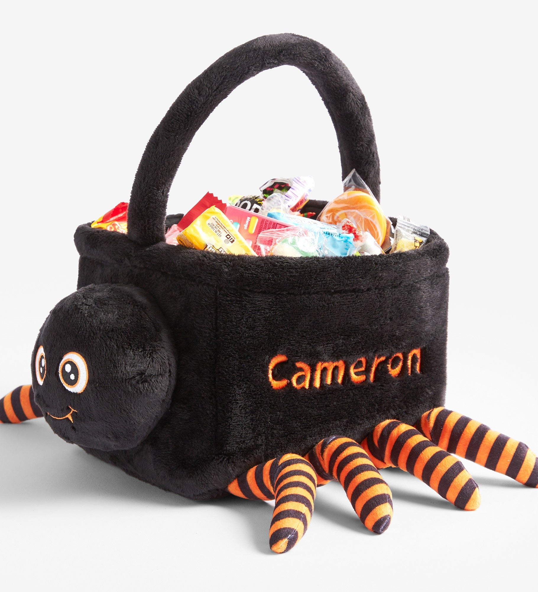 Spider's Treasure Embroidered Plush Halloween Treat Bag