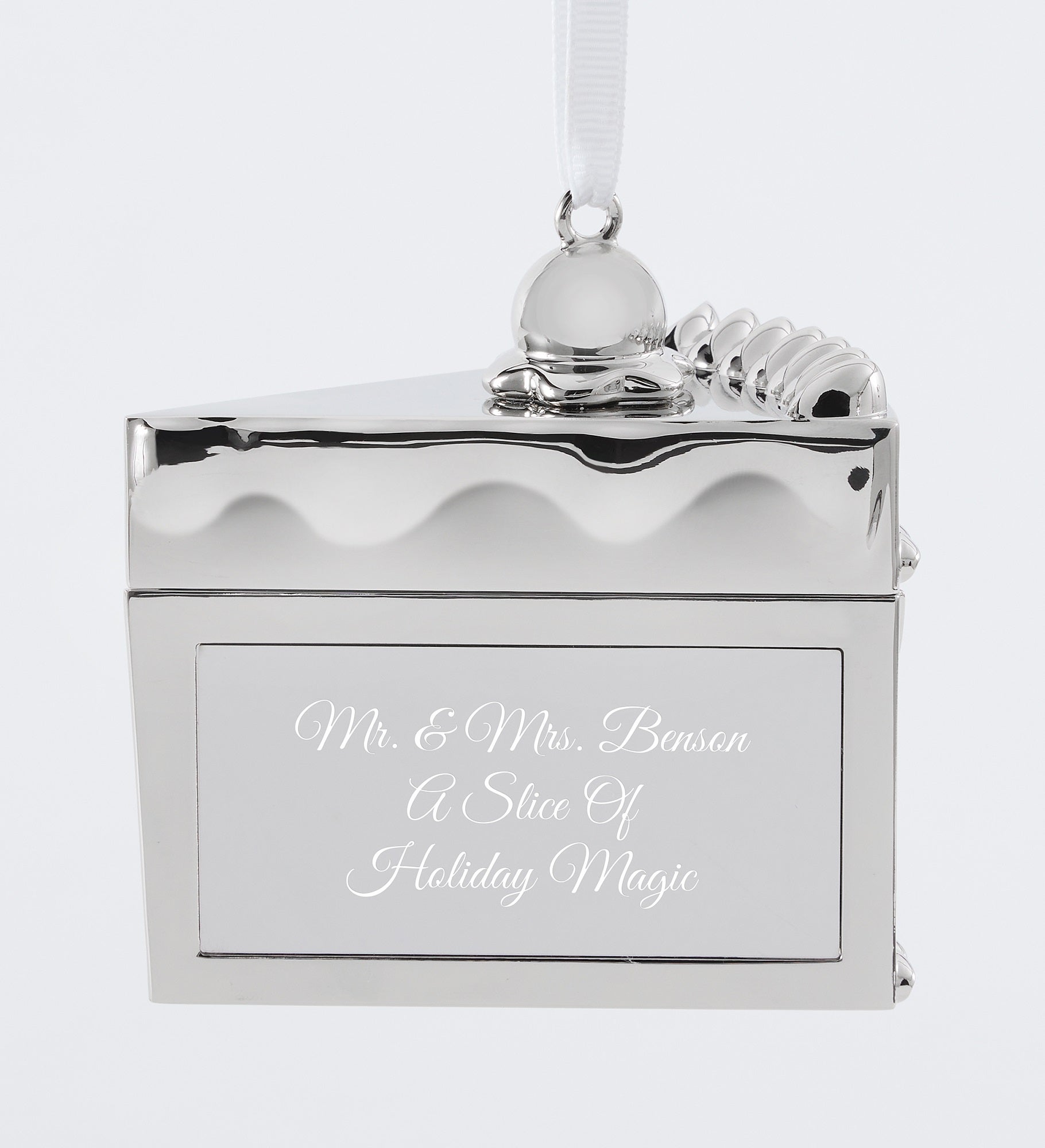Engraved Cake Slice Ornament