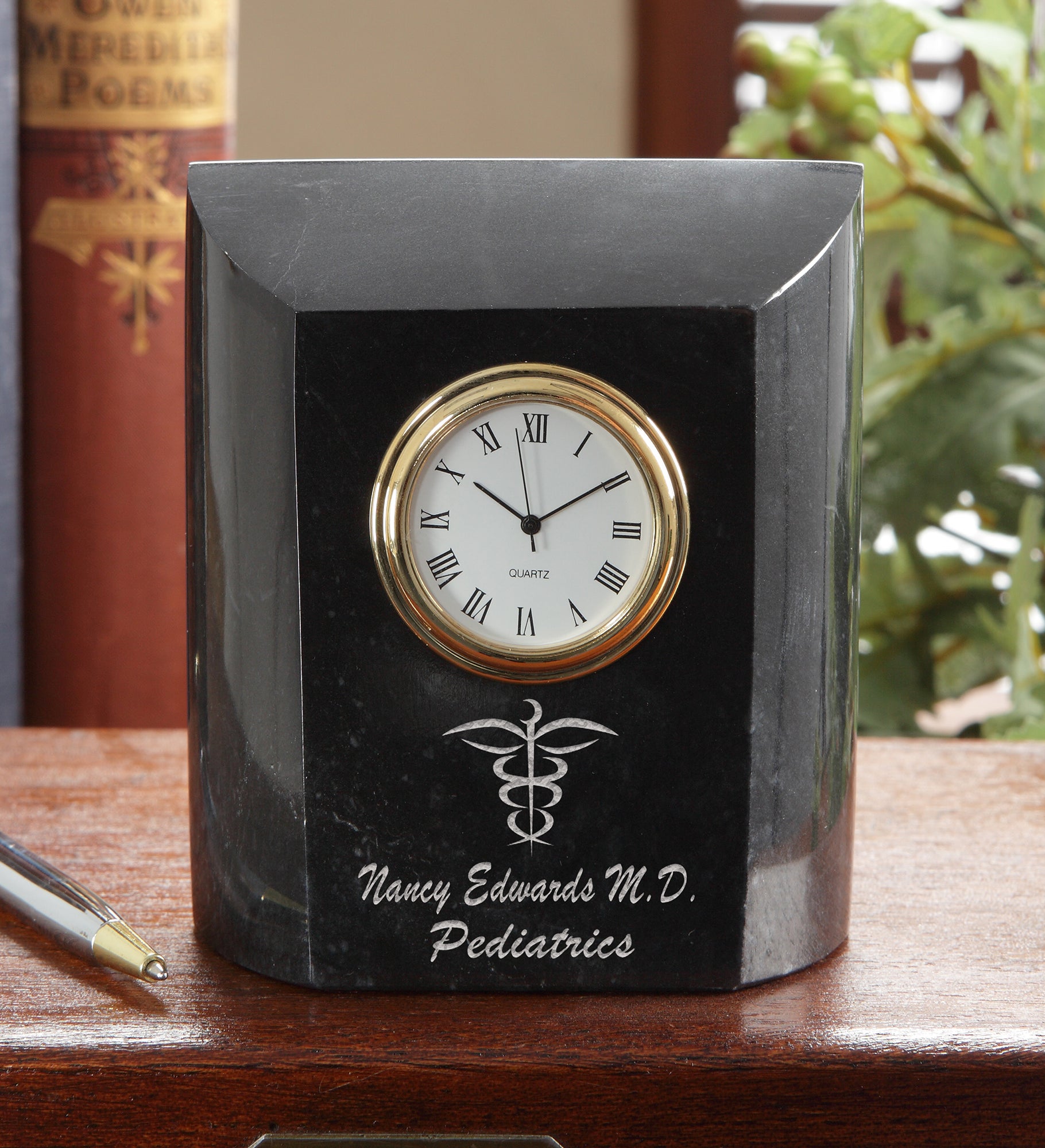 Medical Practice Marble Desk Clock