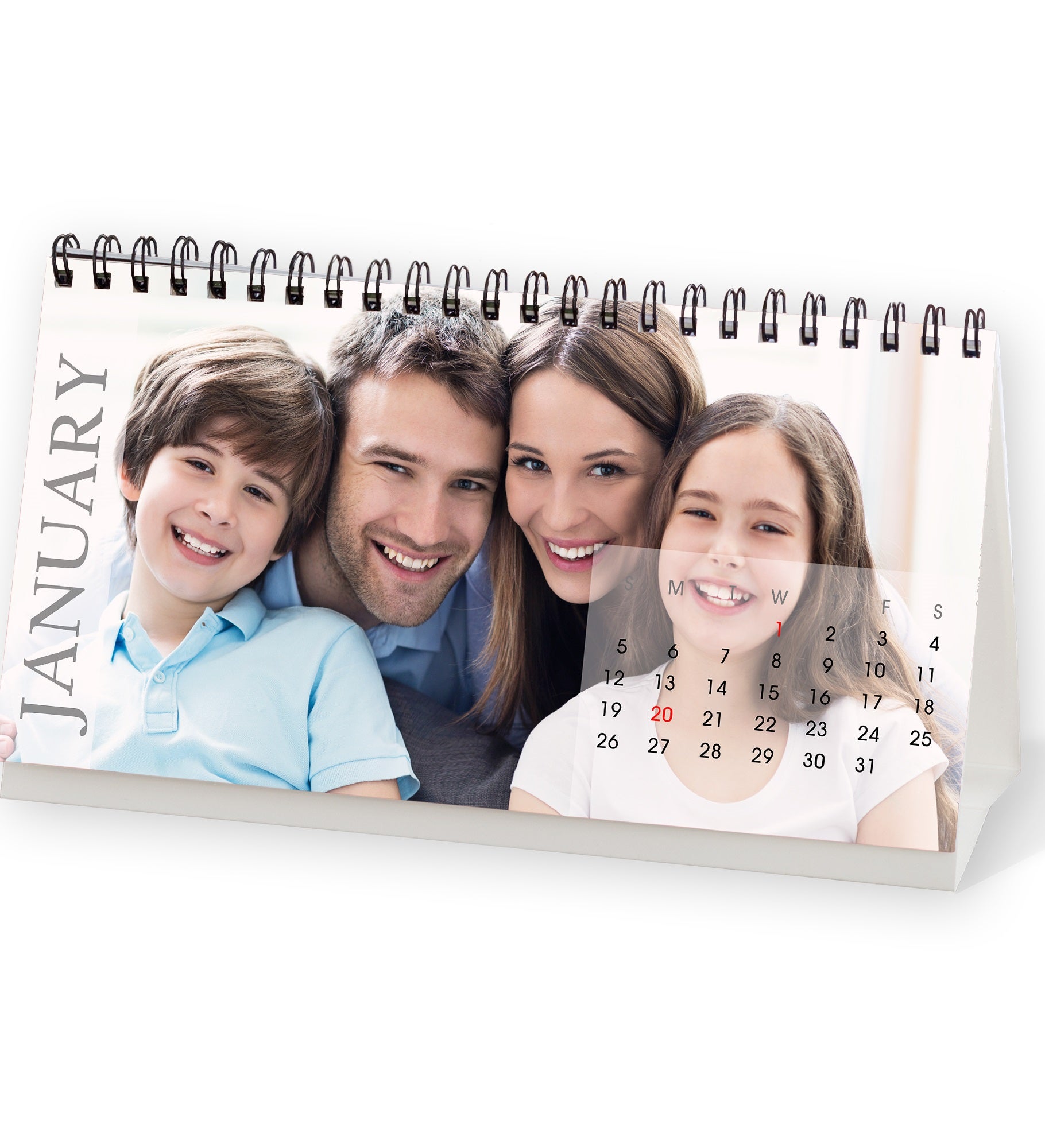 Any 12 Months Personalized Photo Desk Calendar