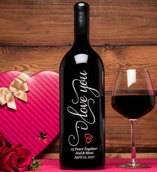I Love You Personalized Wine Bottle