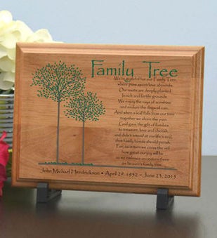 Family Tree Memorial Wood Plaque
