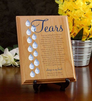 Tears Memorial Wood Plaque