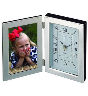 Engraved Silhouette Photo Frame  Clock
