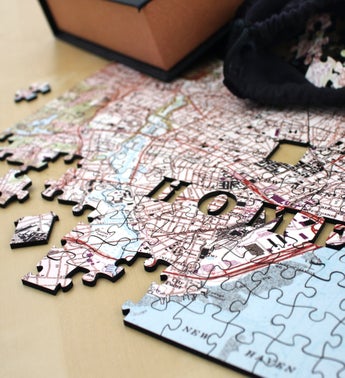 Personalized Home Wooden USGS Map Jigsaw Puzzle
