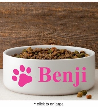 Personalized Happy Paws Large Dog Bowl
