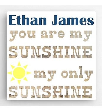 Personalized Sunshine Boy Canvas Sign
