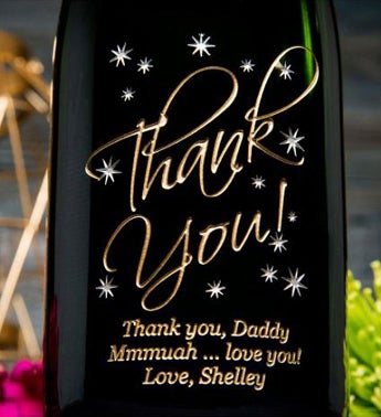 Thank You In The Stars Personalized Wine Bottle