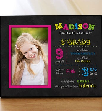 Personalized First Day of School Picture Frame