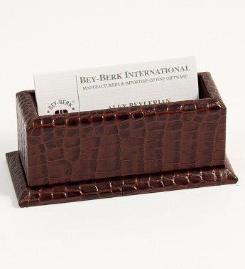 Personalized Croco Business Card Holder