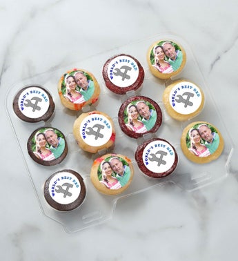 12-24 Mini Personalized Worlds Best Dad Cupcakes