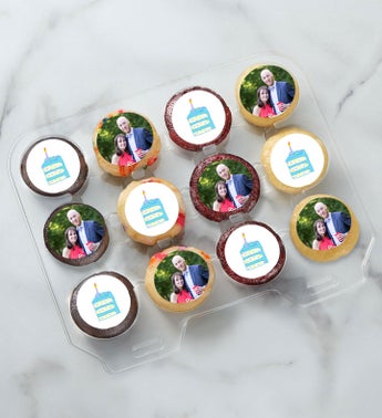 12-24 Mini Personalized Birthday Cake Cupcakes