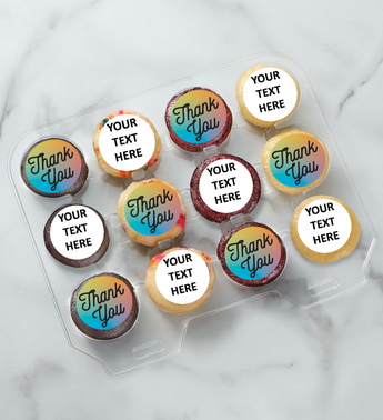 12-24 Mini Personalized Text Thank You Cupcakes