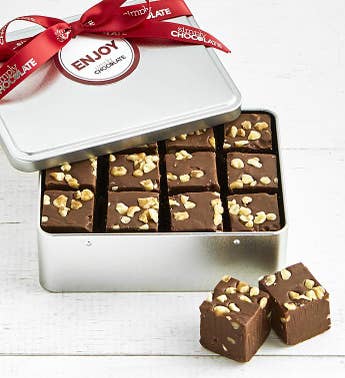 Simply Chocolate Fudge Tin with Walnuts