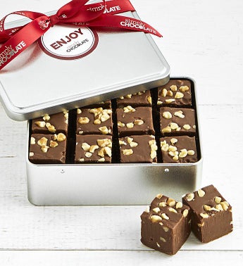 Simply Chocolate Fudge Tin with Walnuts