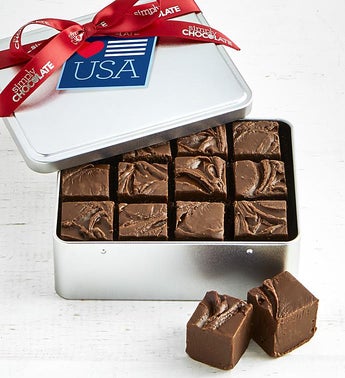 Simply Chocolate Patriotic Fudge Tin