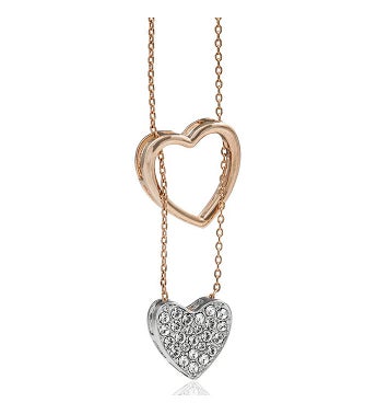 Rose  White Gold-Plated Heart Necklace