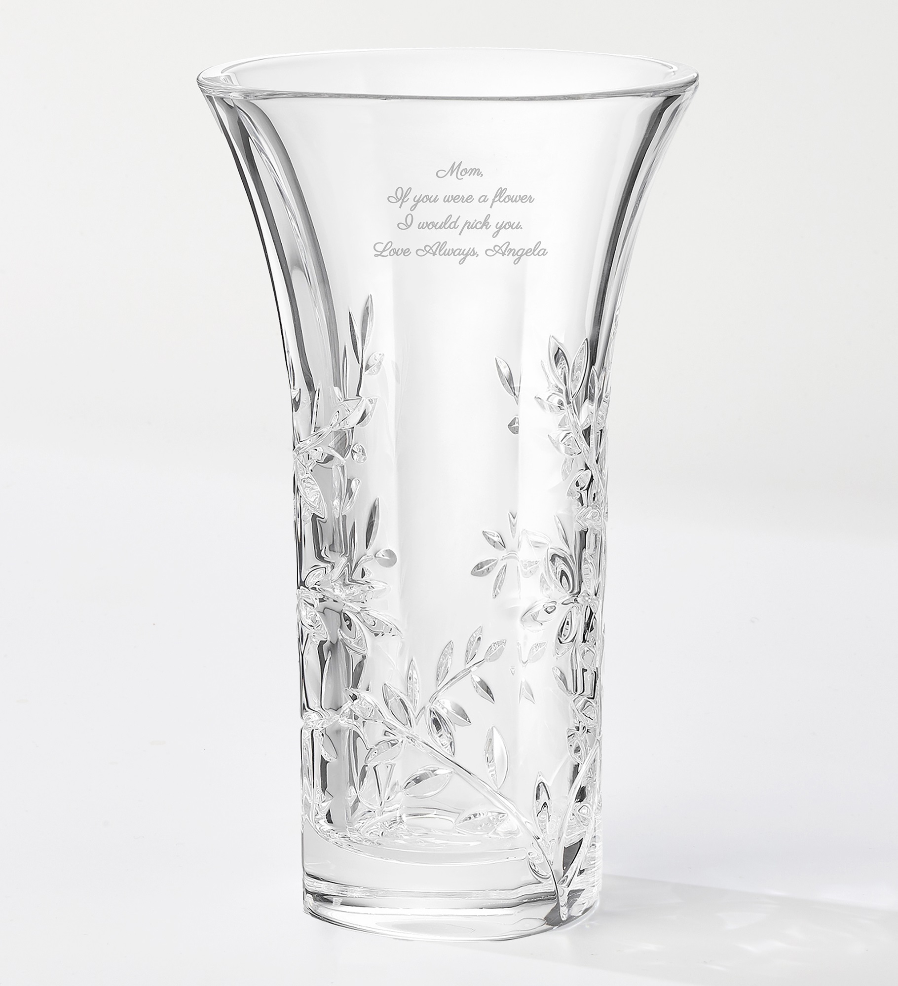  Vera Wang Engraved Crystal Vase for Mom