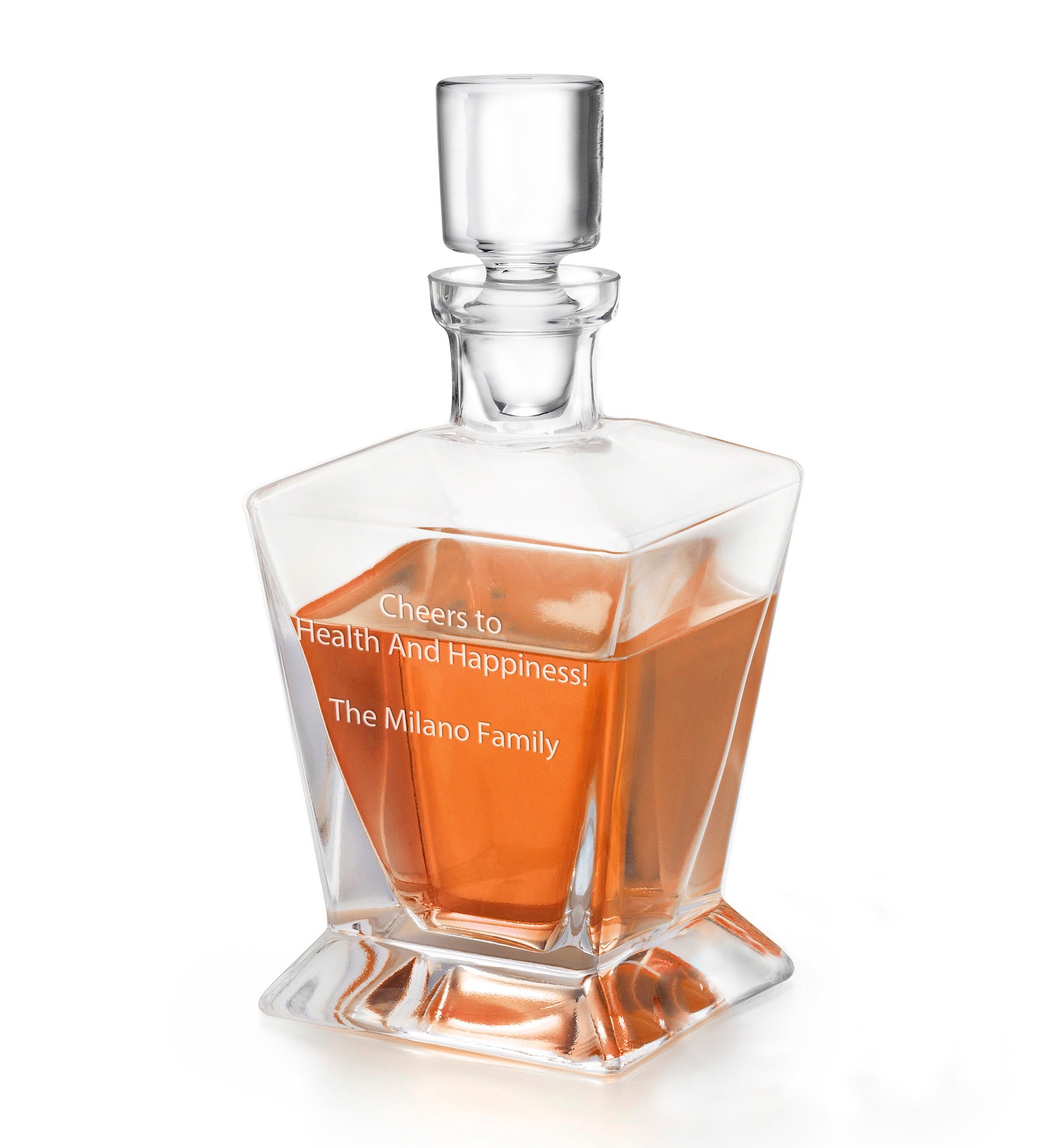 Engraved Footed Crystal Decanter