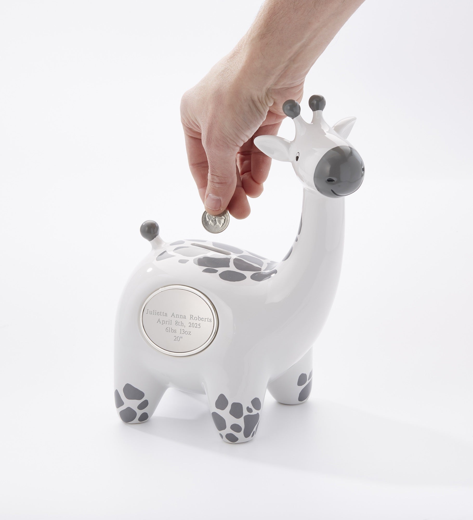 Engraved Ceramic Giraffe Bank