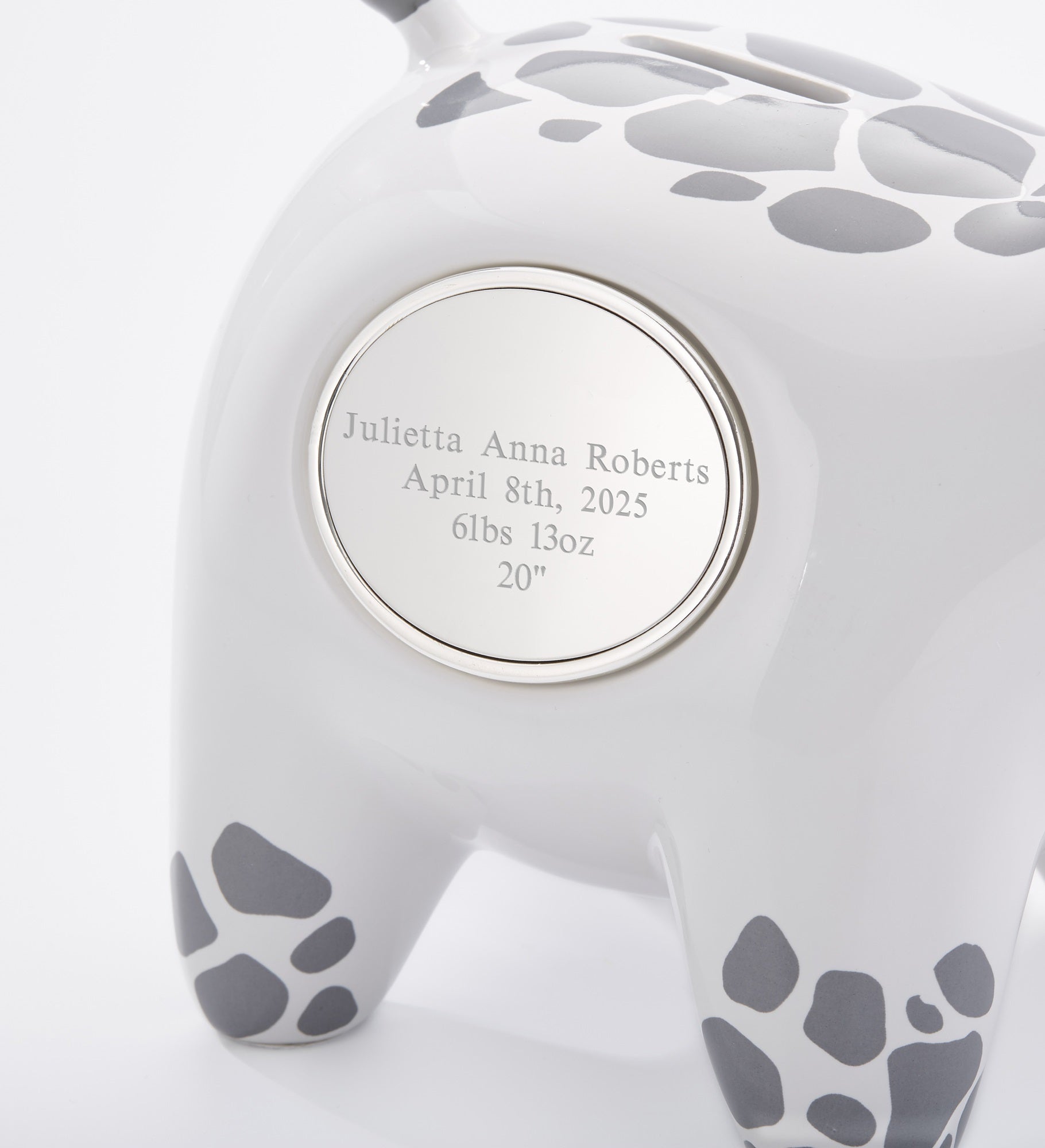 Engraved Ceramic Giraffe Bank