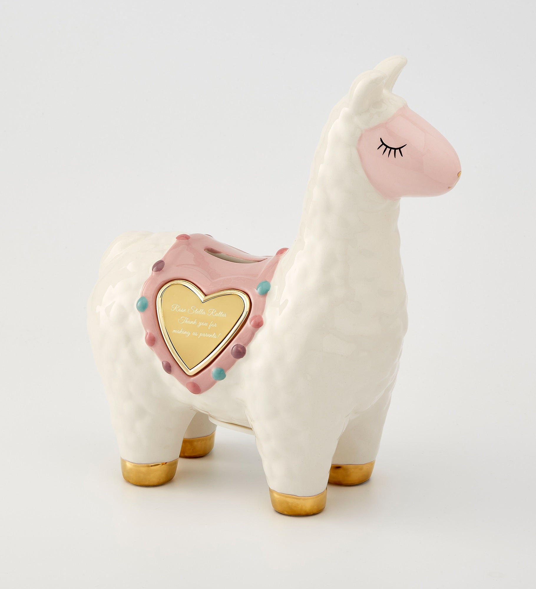 Engraved Children&#x27;s Ceramic Llama Bank