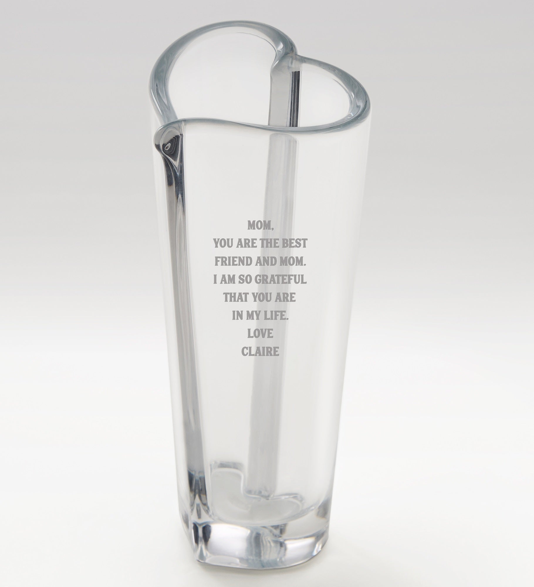  Orrefors Engraved Crystal Heart Bud Vase For Her