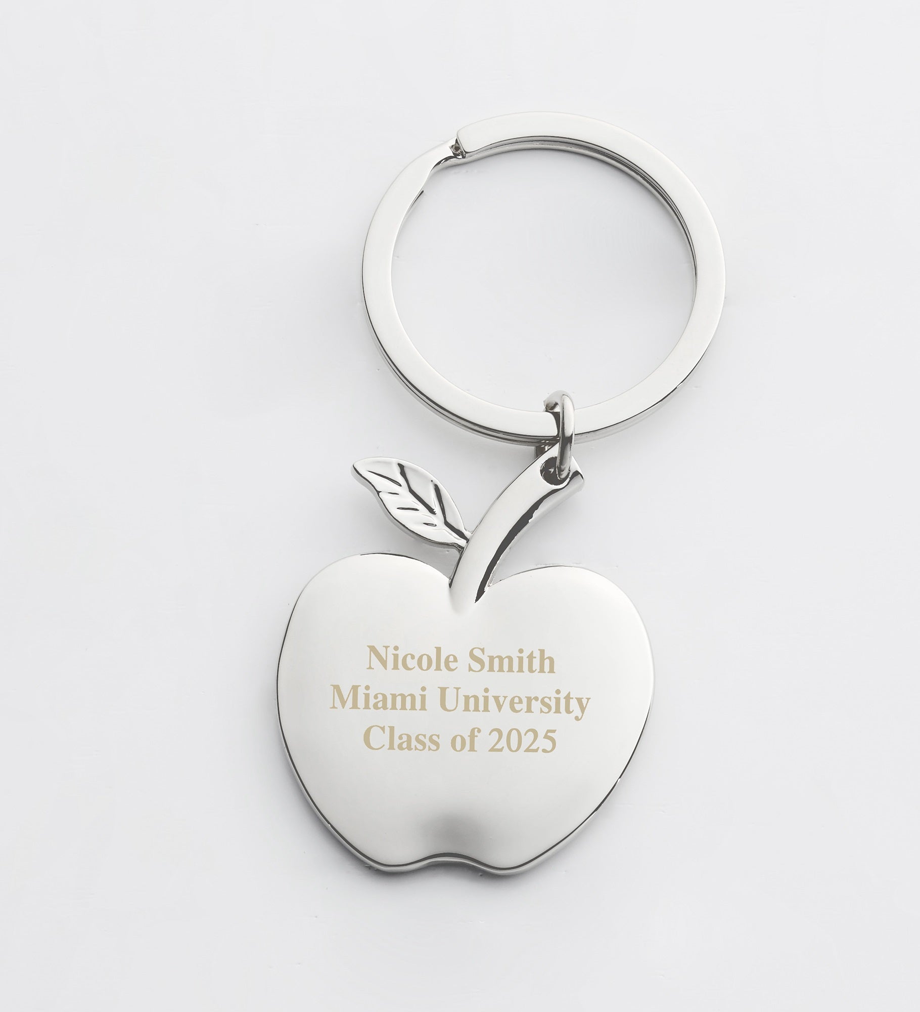 Graduation Engraved Apple Keychain