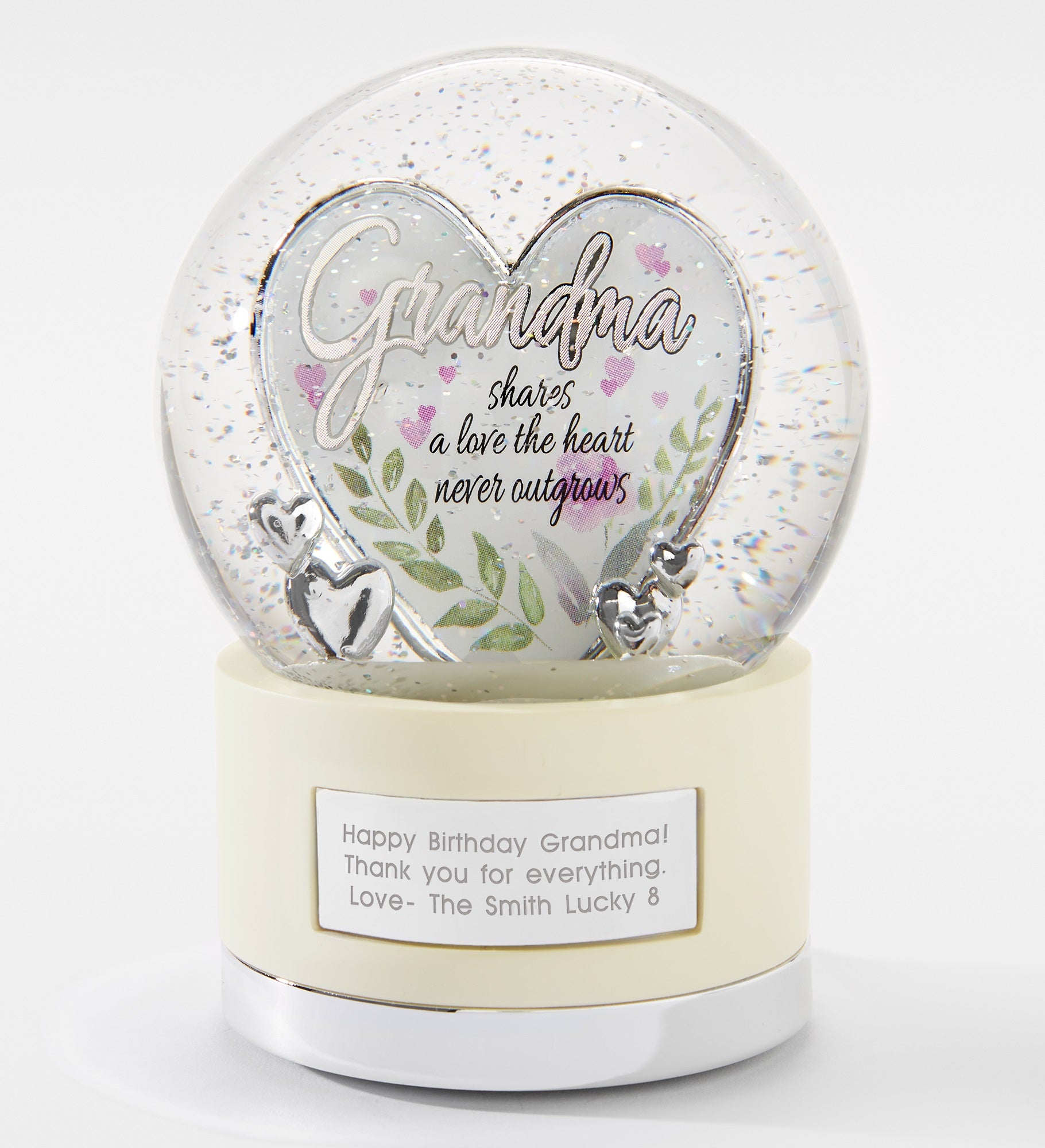 Engraved Grandma Heart Snow Globe