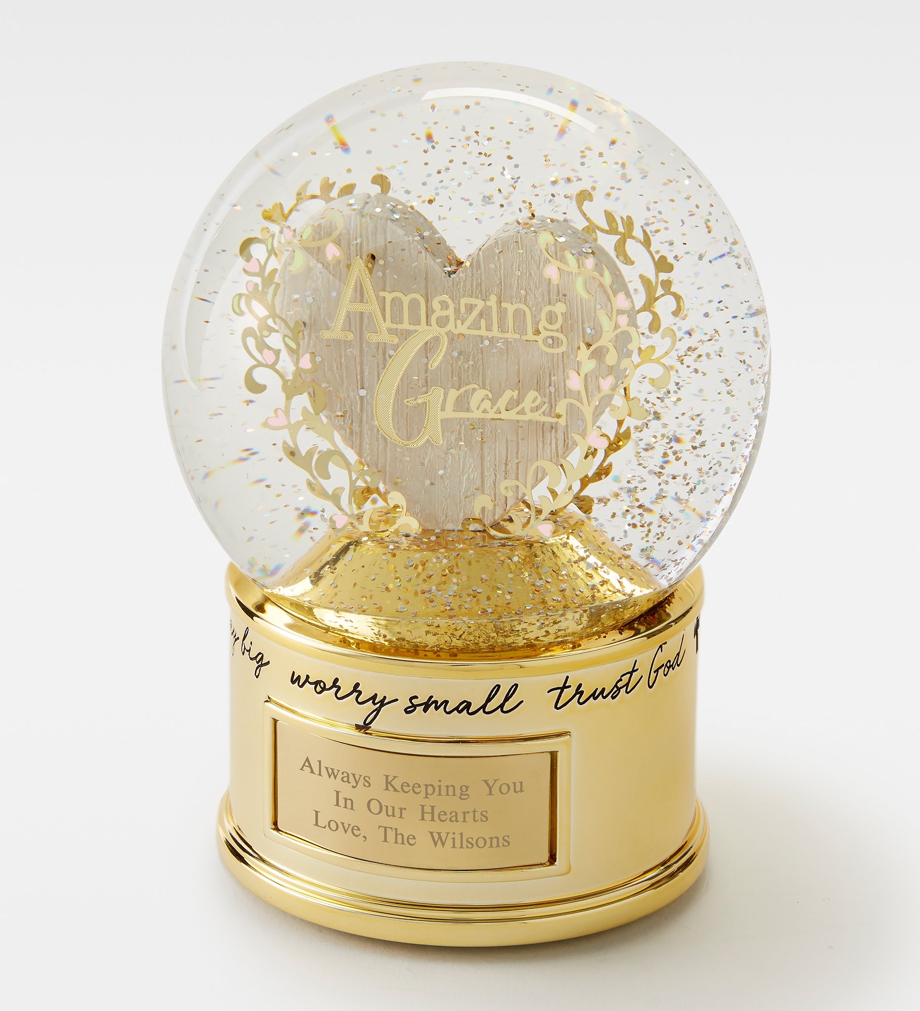 Engraved Amazing Grace Snow Globe