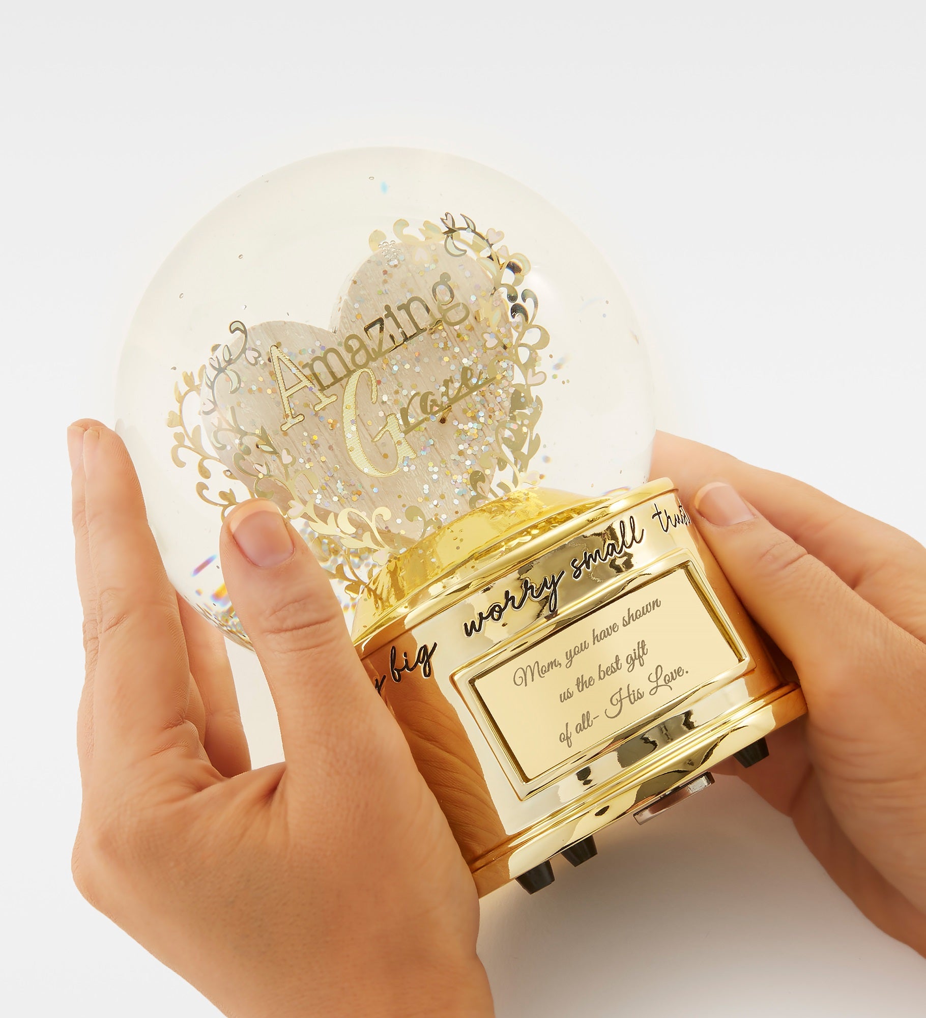 Engraved Amazing Grace Snow Globe