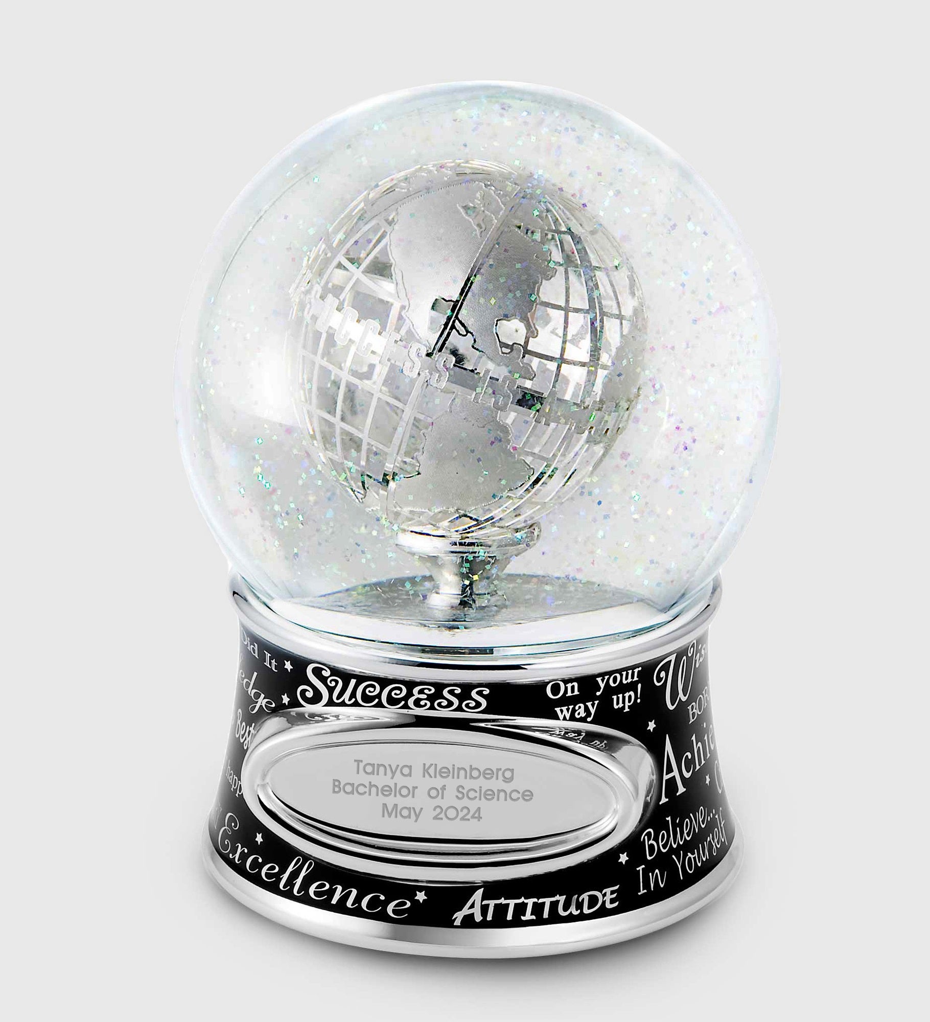 Engraved Graduation Success Snow Globe