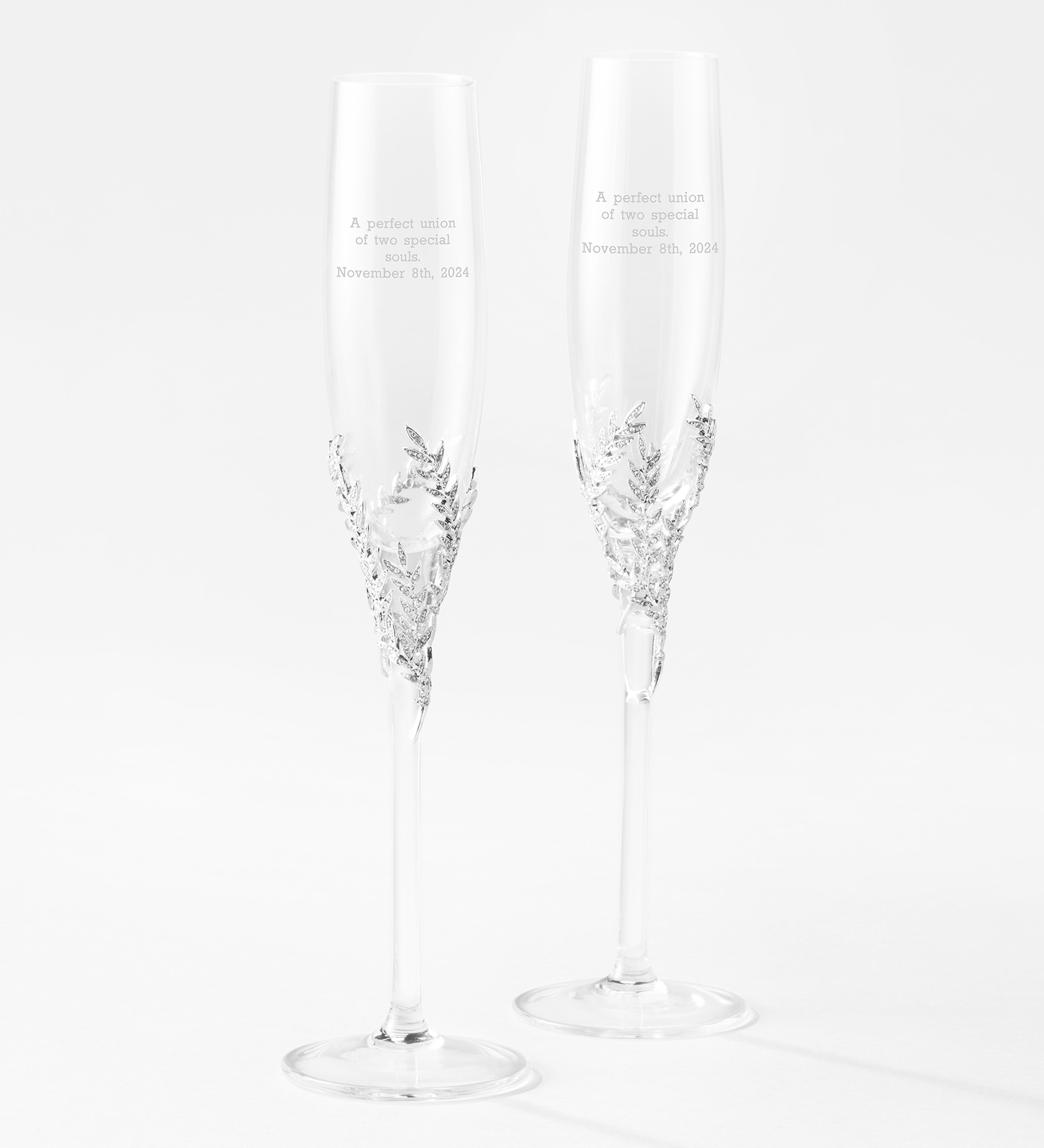 Engraved Athena Wedding & Anniversary Flute Set