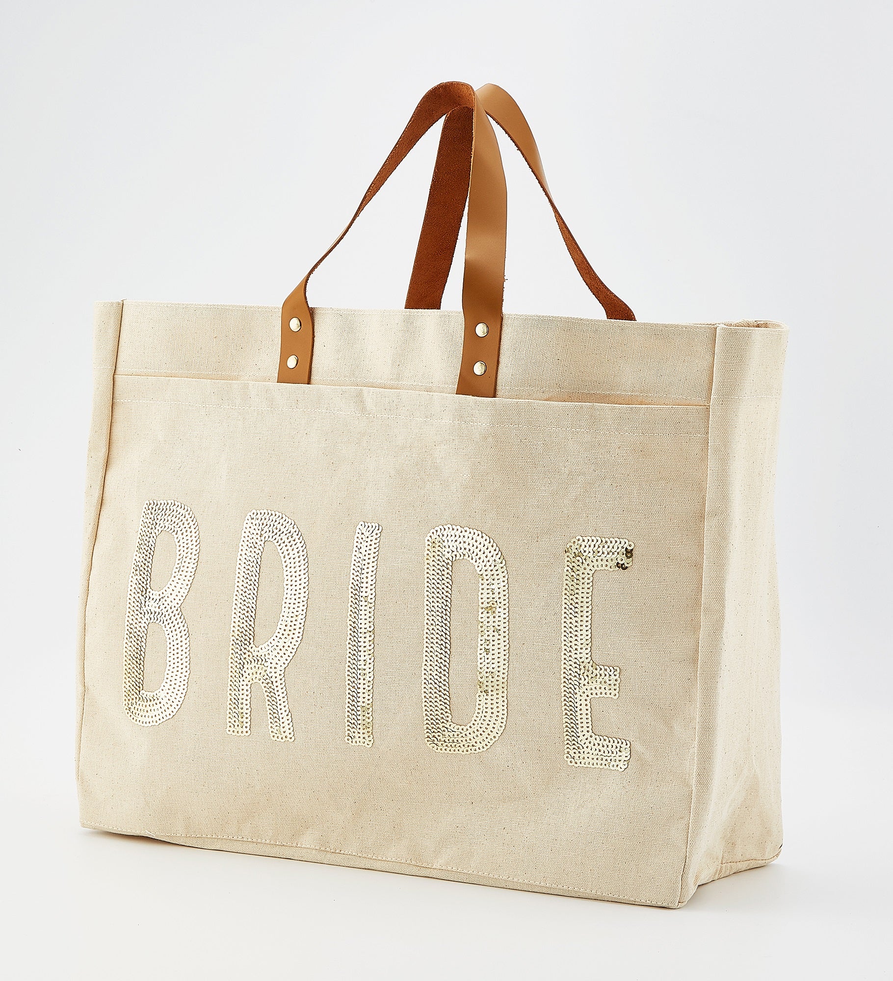 Bride Canvas & Gold Sequins Tote Bag