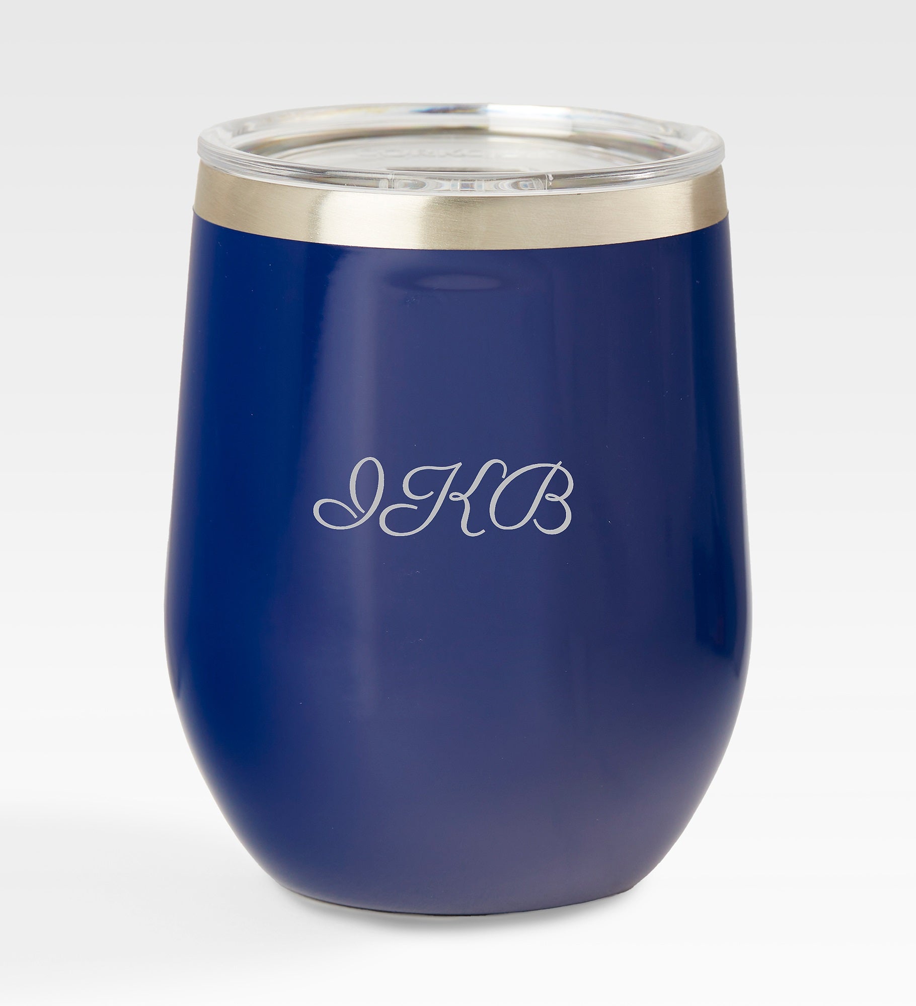 Engraved Corkcicle Monogram 12oz Stemless Tumbler in Unicorn/White Sparkle