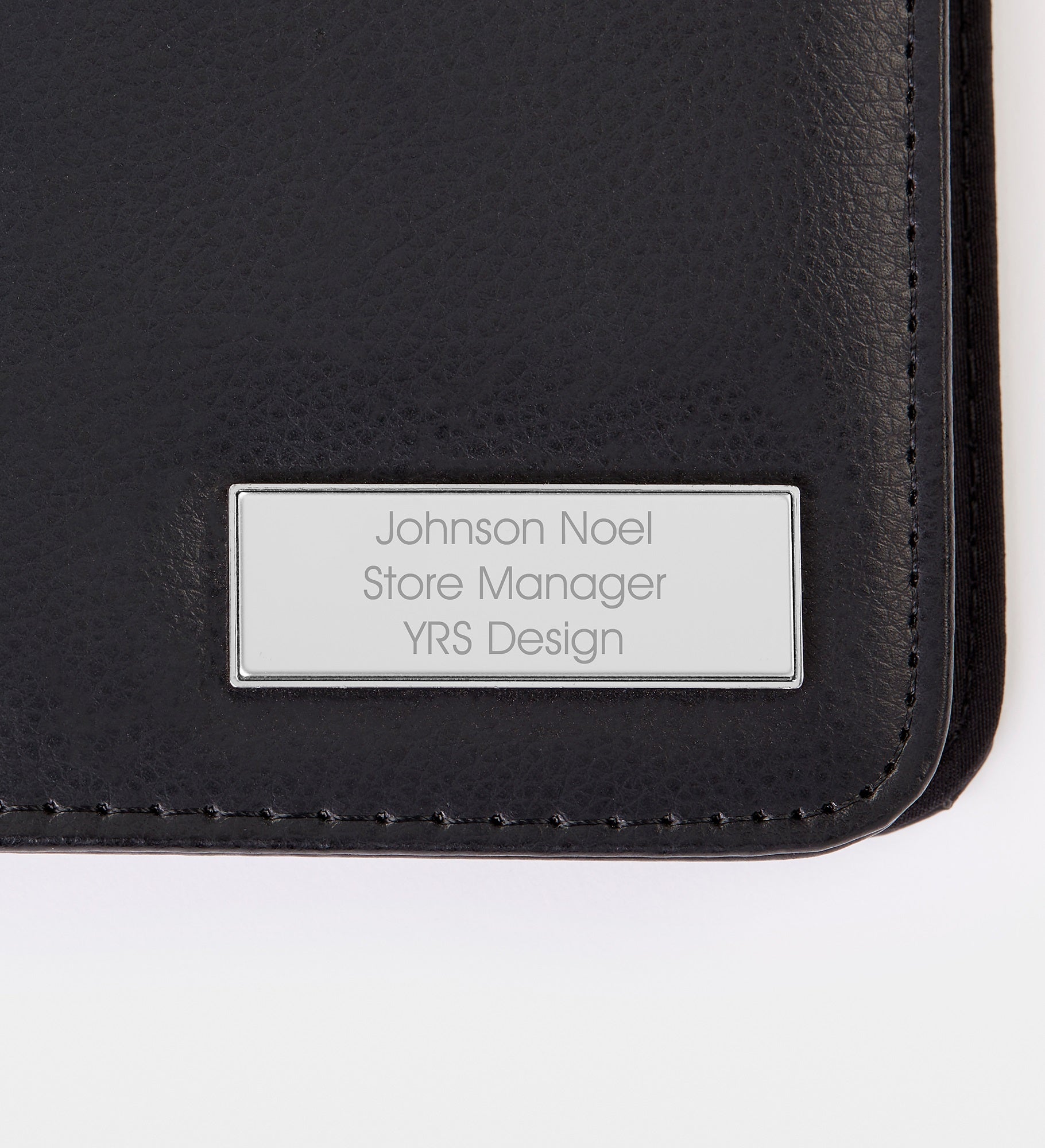 Engraved Black Vegan Leather Padfolio and Pen Set