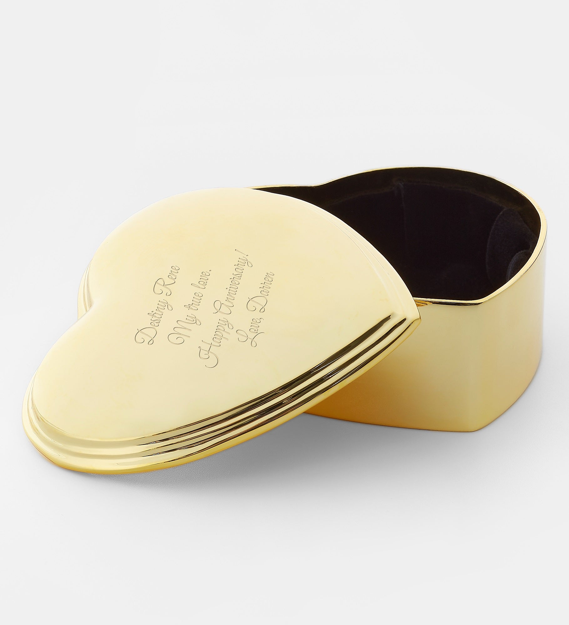 Engraved Golden Heart Keepsake Box