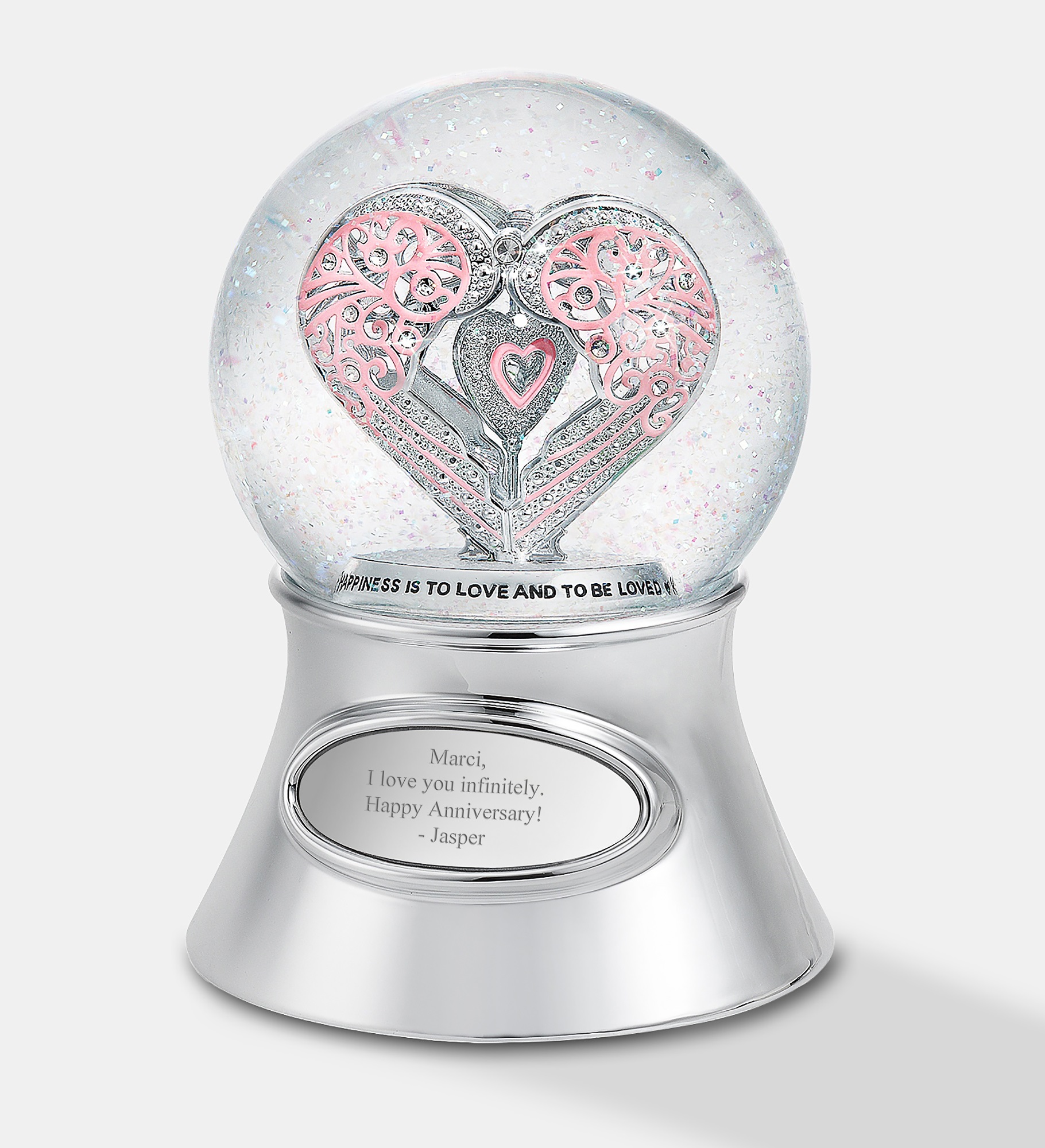  Engraved Say It With Love Heart Snow Globe