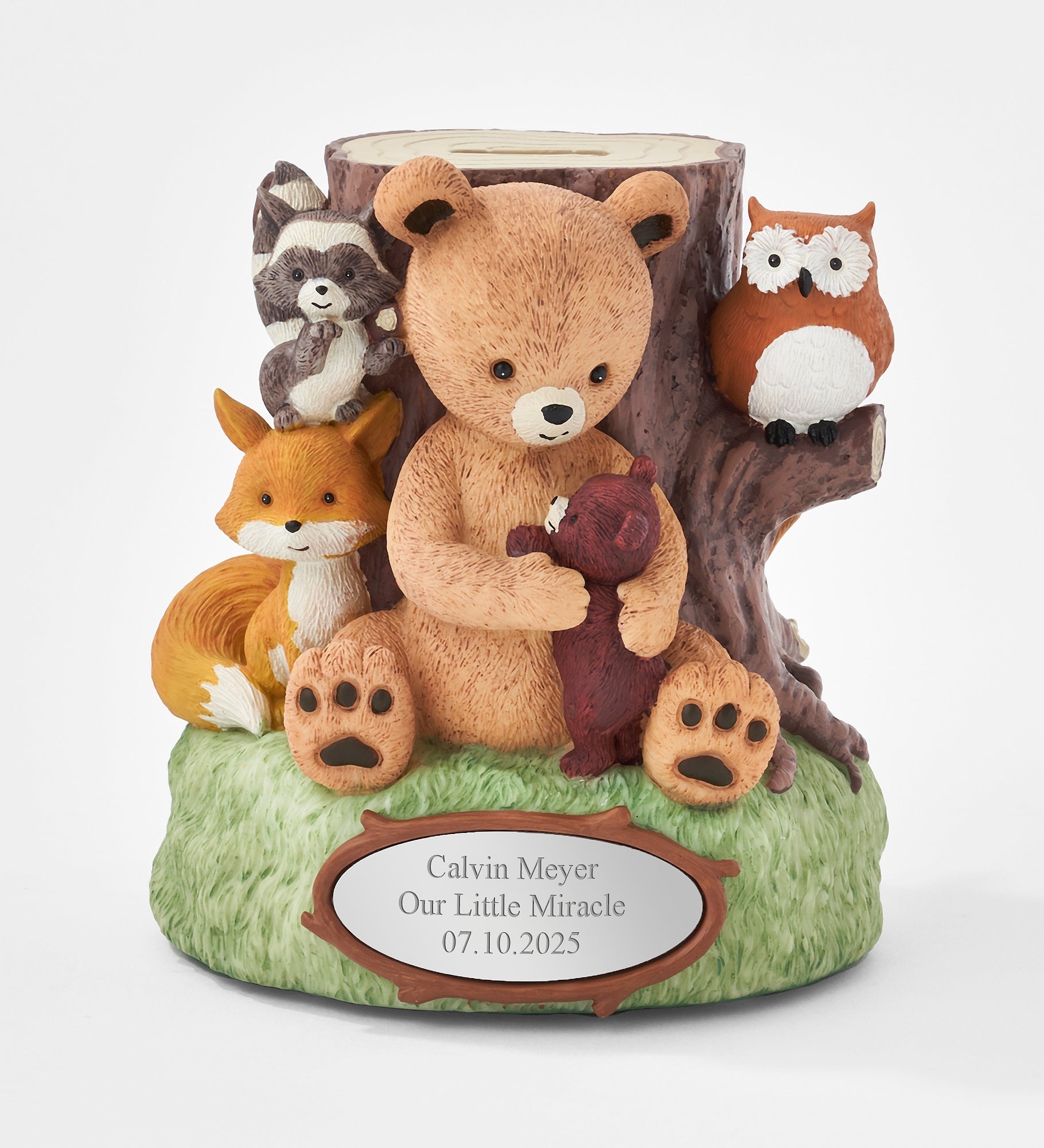 Engraved Woodland Animals Bank