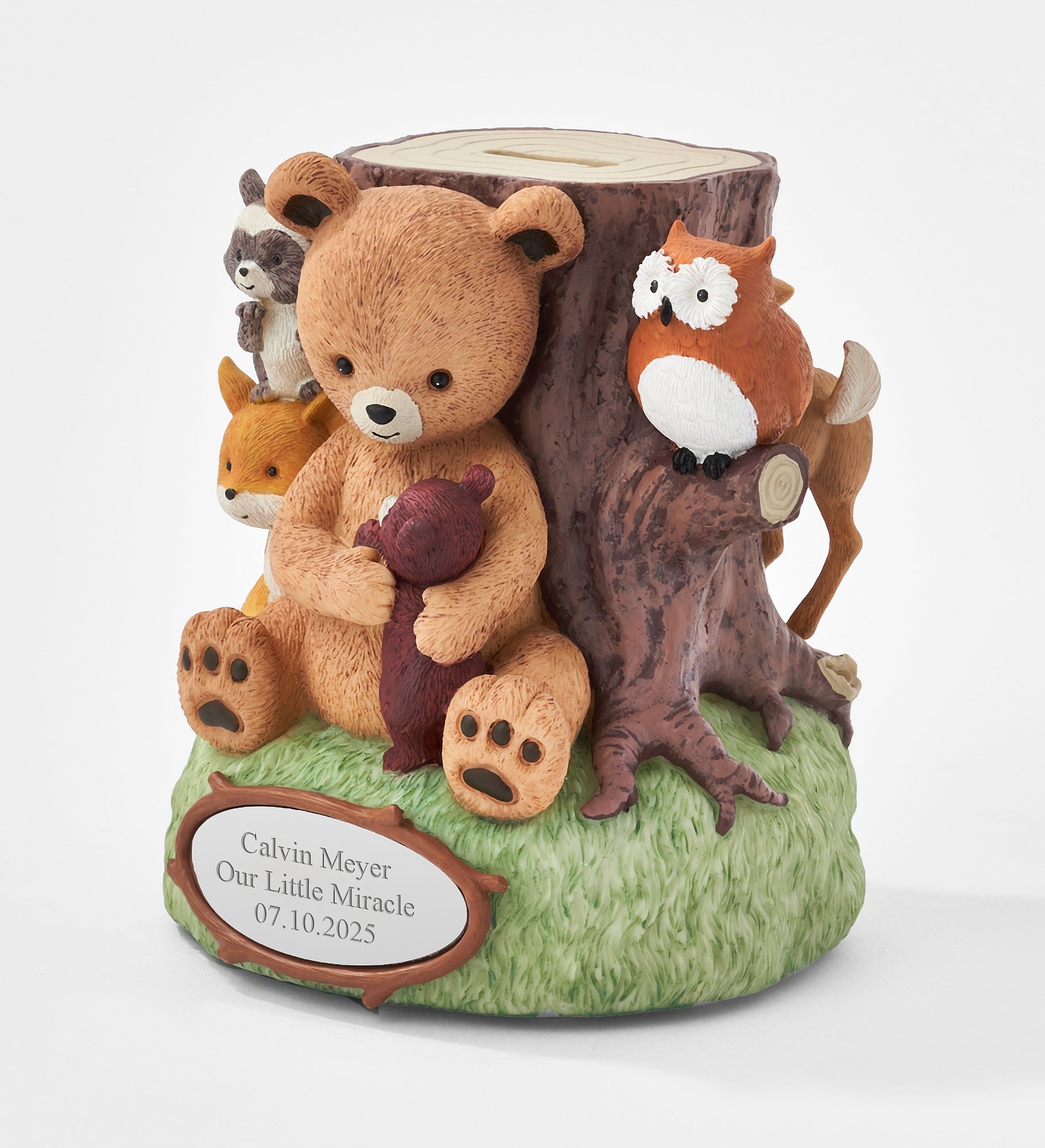Engraved Woodland Animals Bank