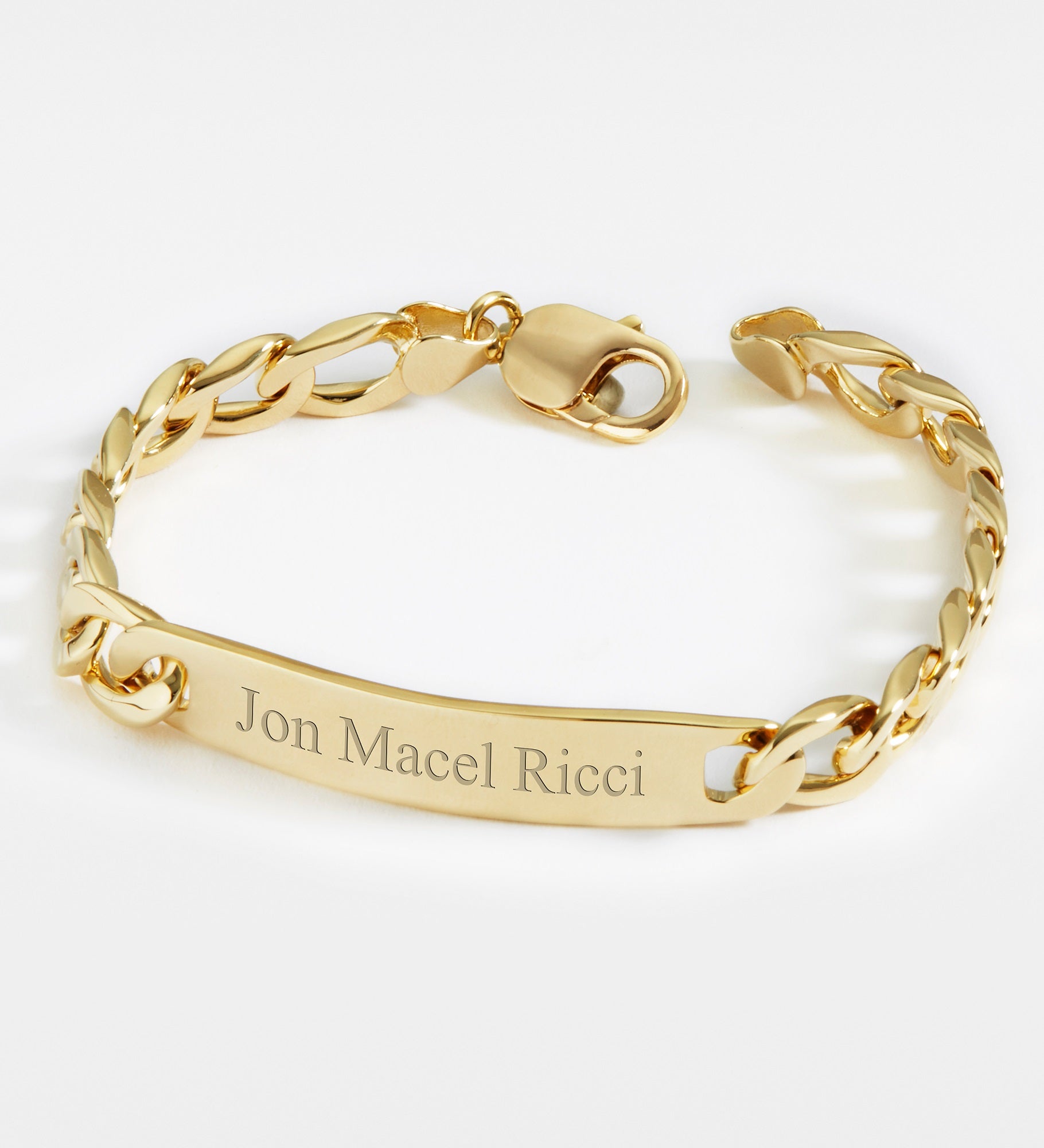 Engraved Gold Over Sterling Silver ID Bracelet