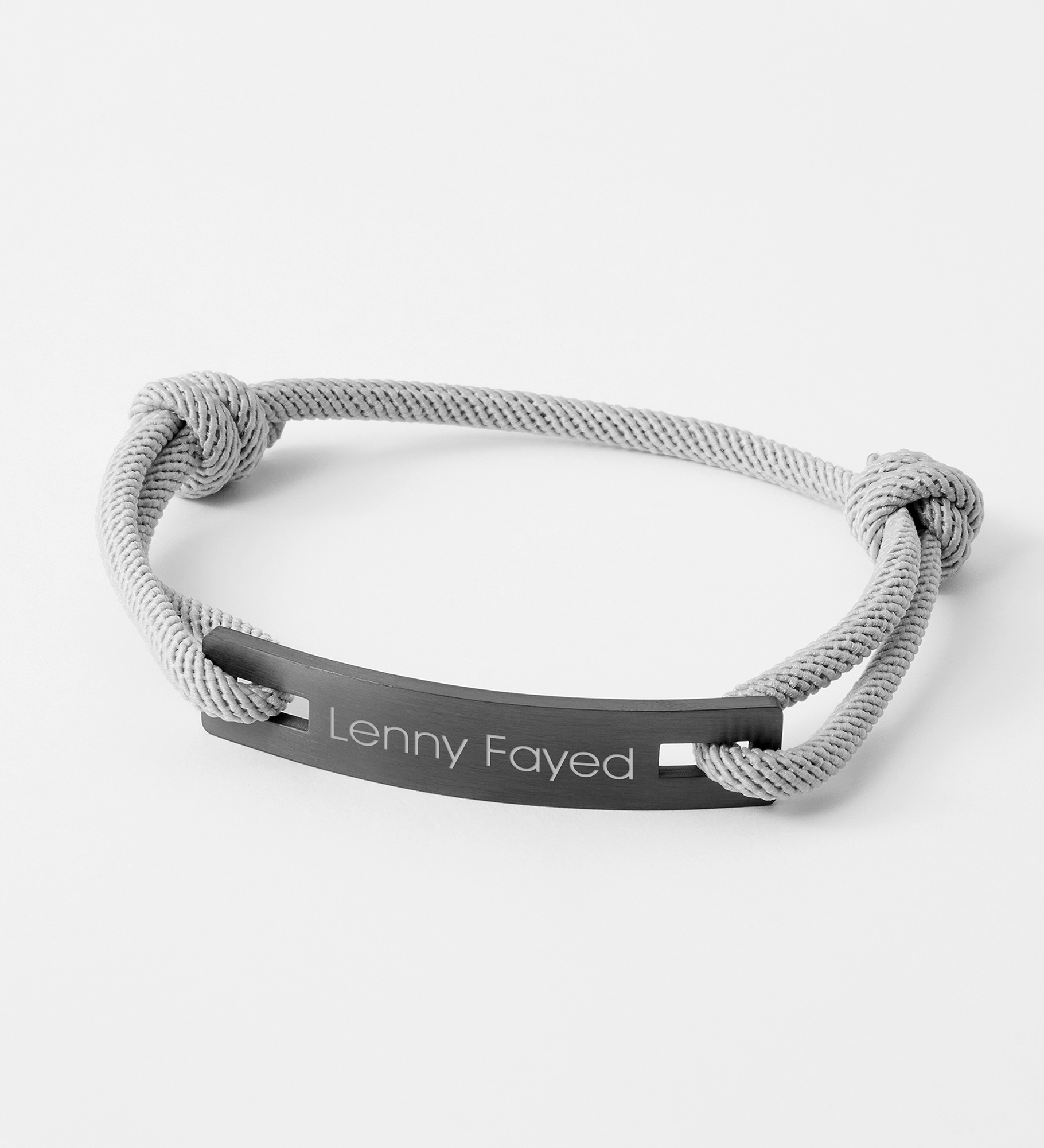  Engraved Grey Cord ID Bracelet
